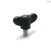 ELESA Thumb Screw, M5-16 Thread Size, Wing, Zinc Plated Steel, 16.5 mm Head Ht, 16 mm Lg CWN-p